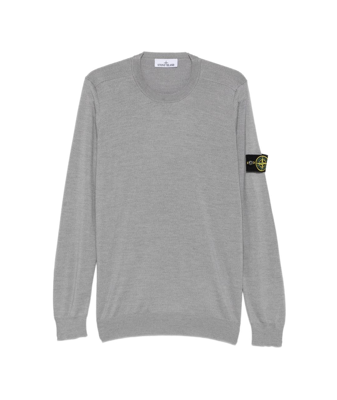 STONE ISLAND Серый шерстяной джемпер / свитер, фото 1