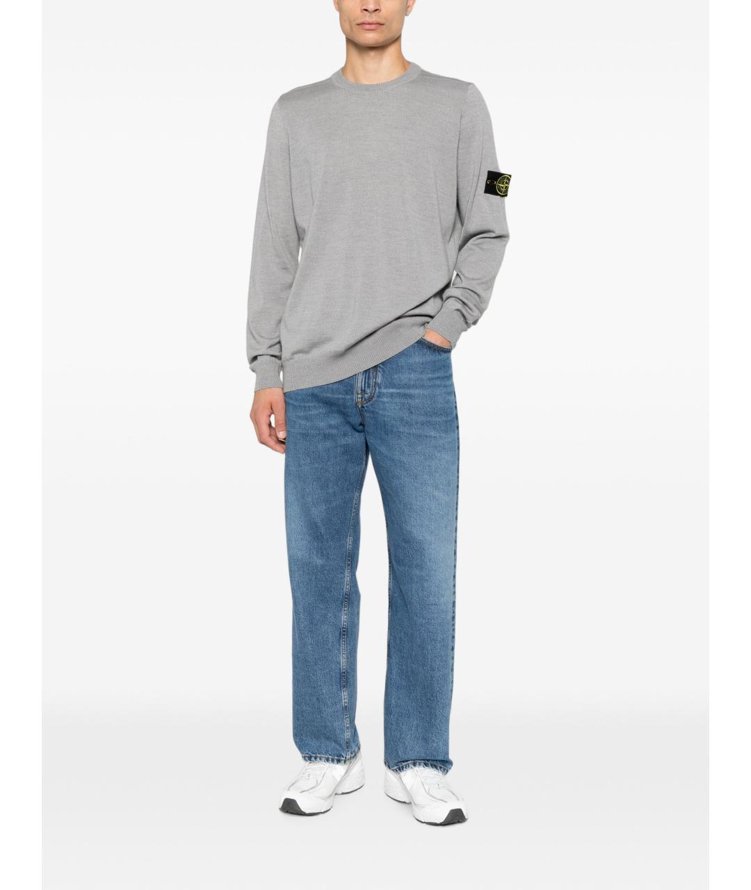 STONE ISLAND Серый шерстяной джемпер / свитер, фото 3