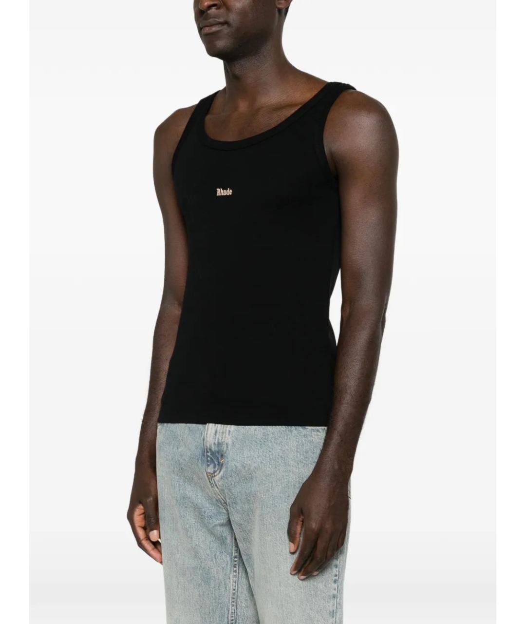 RHUDE Черная хлопковая майка, фото 3