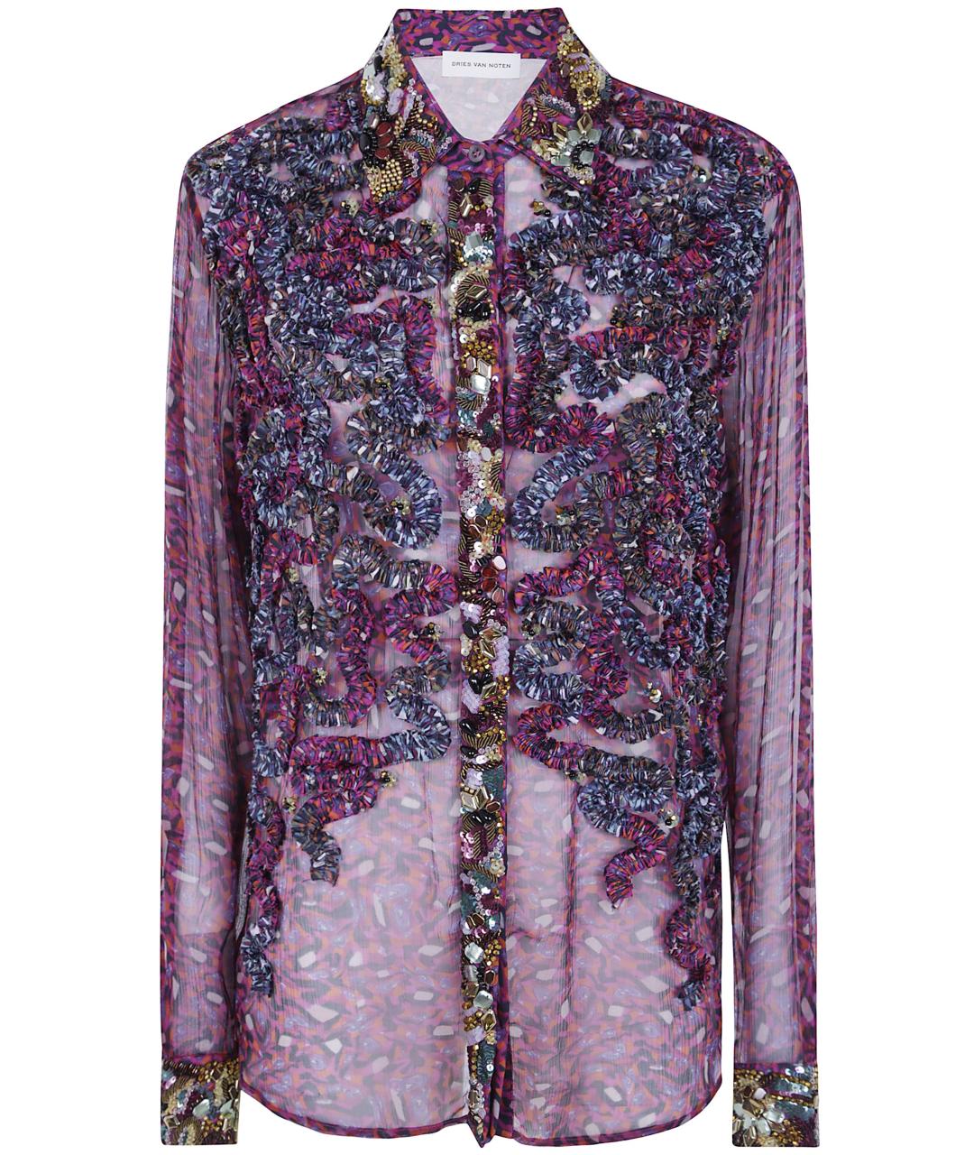 DRIES VAN NOTEN Розовая вискозная рубашка, фото 1