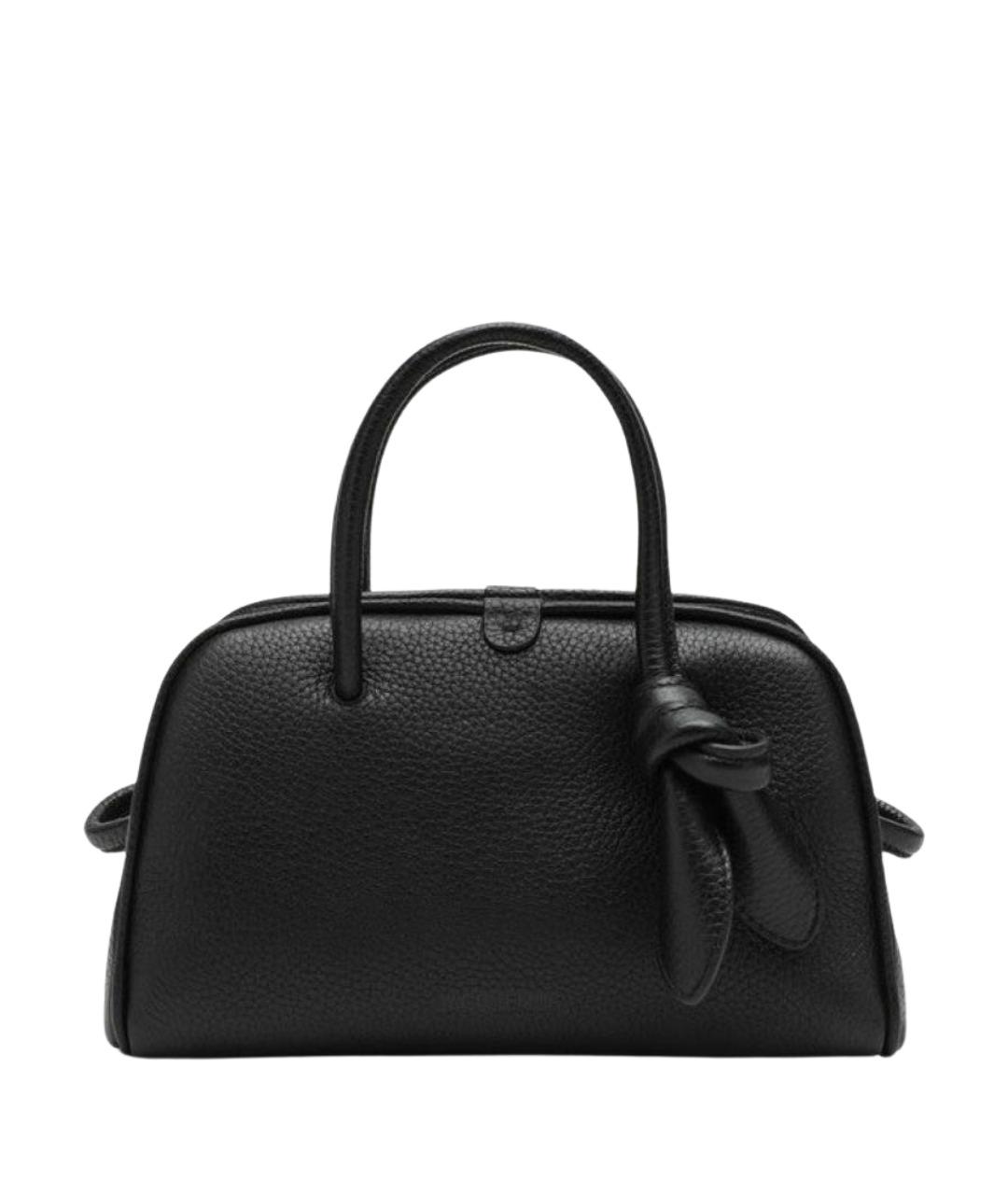 JACQUEMUS Черная кожаная сумка с короткими ручками, фото 1