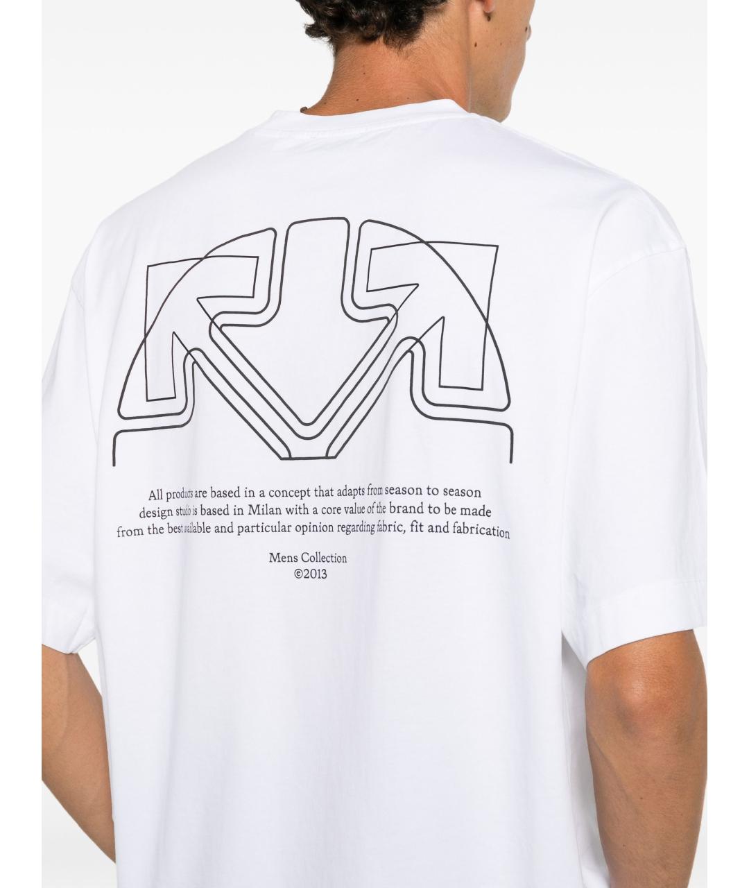OFF-WHITE Белая хлопковая футболка, фото 5
