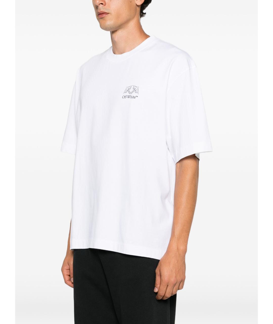 OFF-WHITE Белая хлопковая футболка, фото 4