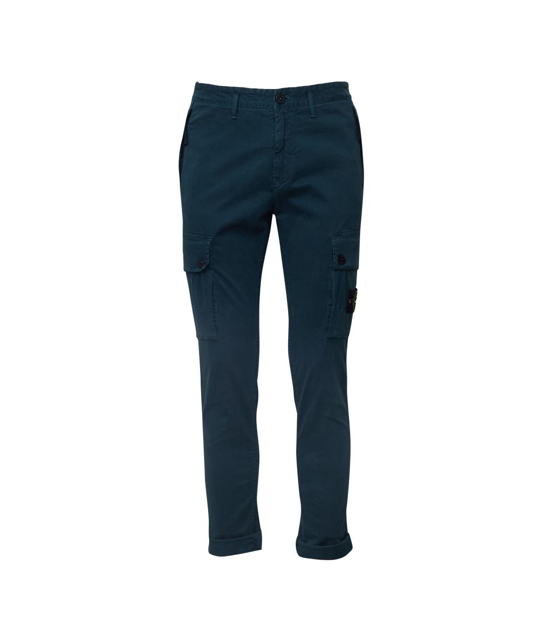 STONE ISLAND Зеленые хлопковые повседневные брюки, фото 1