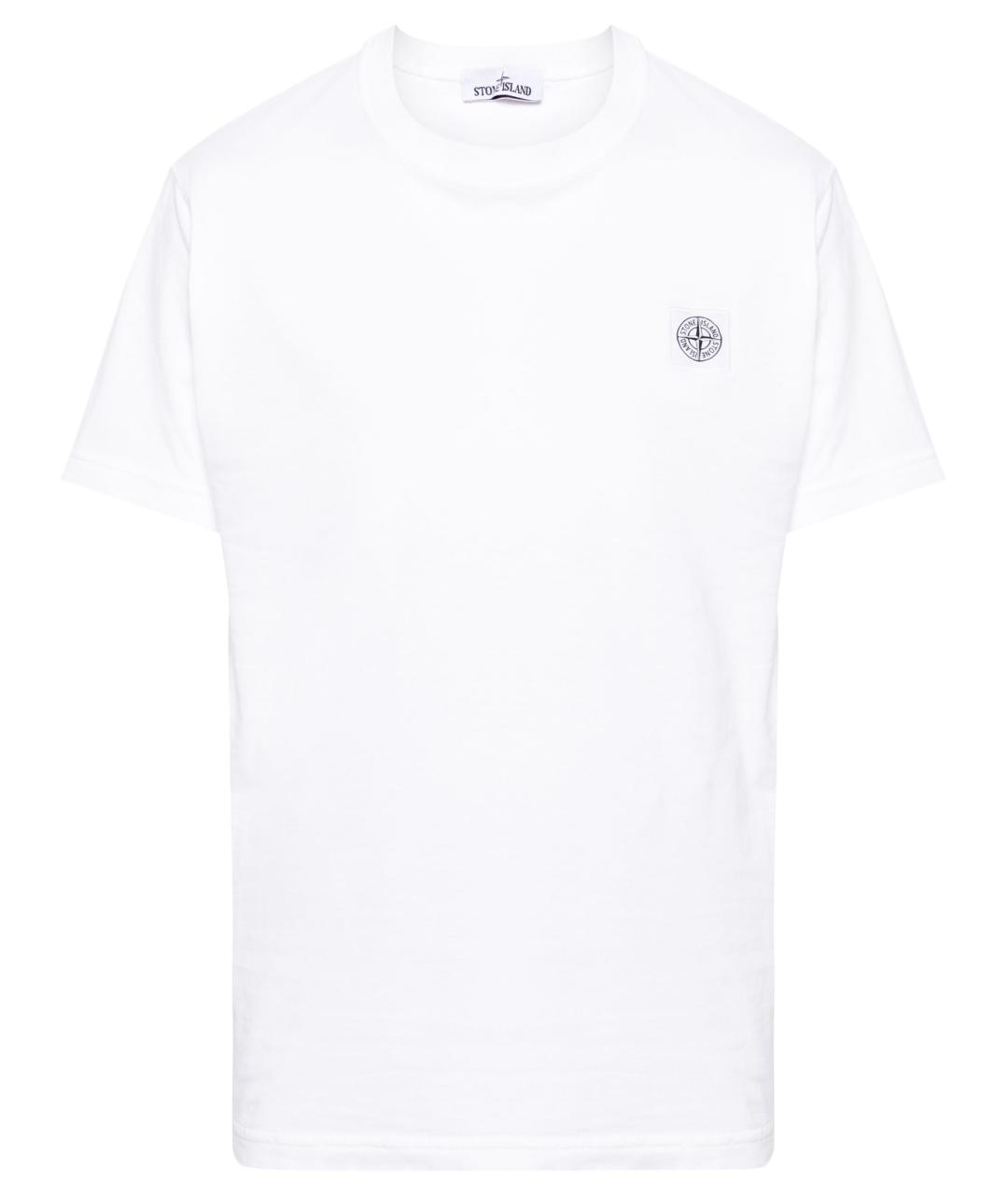 STONE ISLAND Белая хлопковая футболка, фото 1