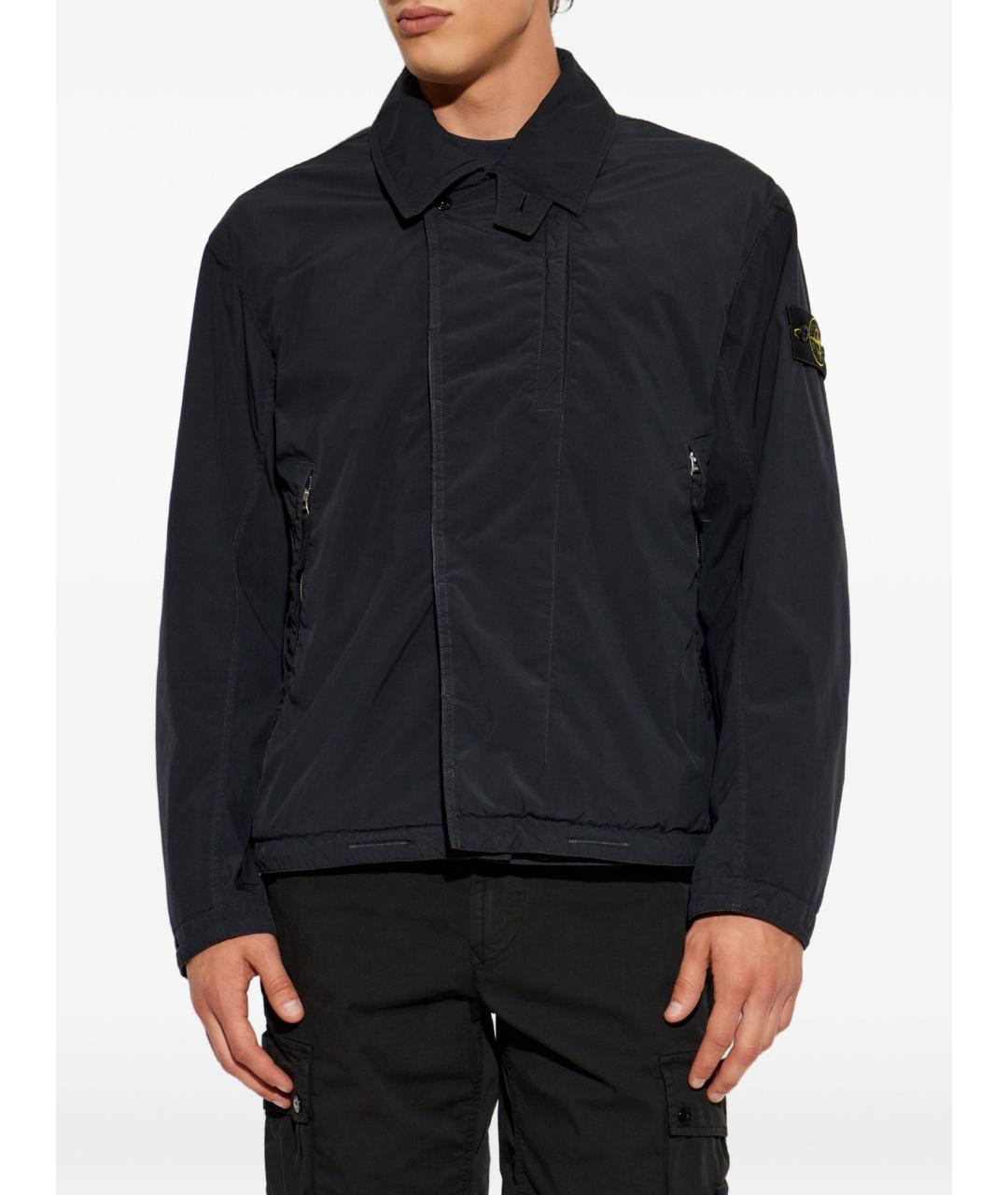 STONE ISLAND Темно-синяя полиэстеровая куртка, фото 5