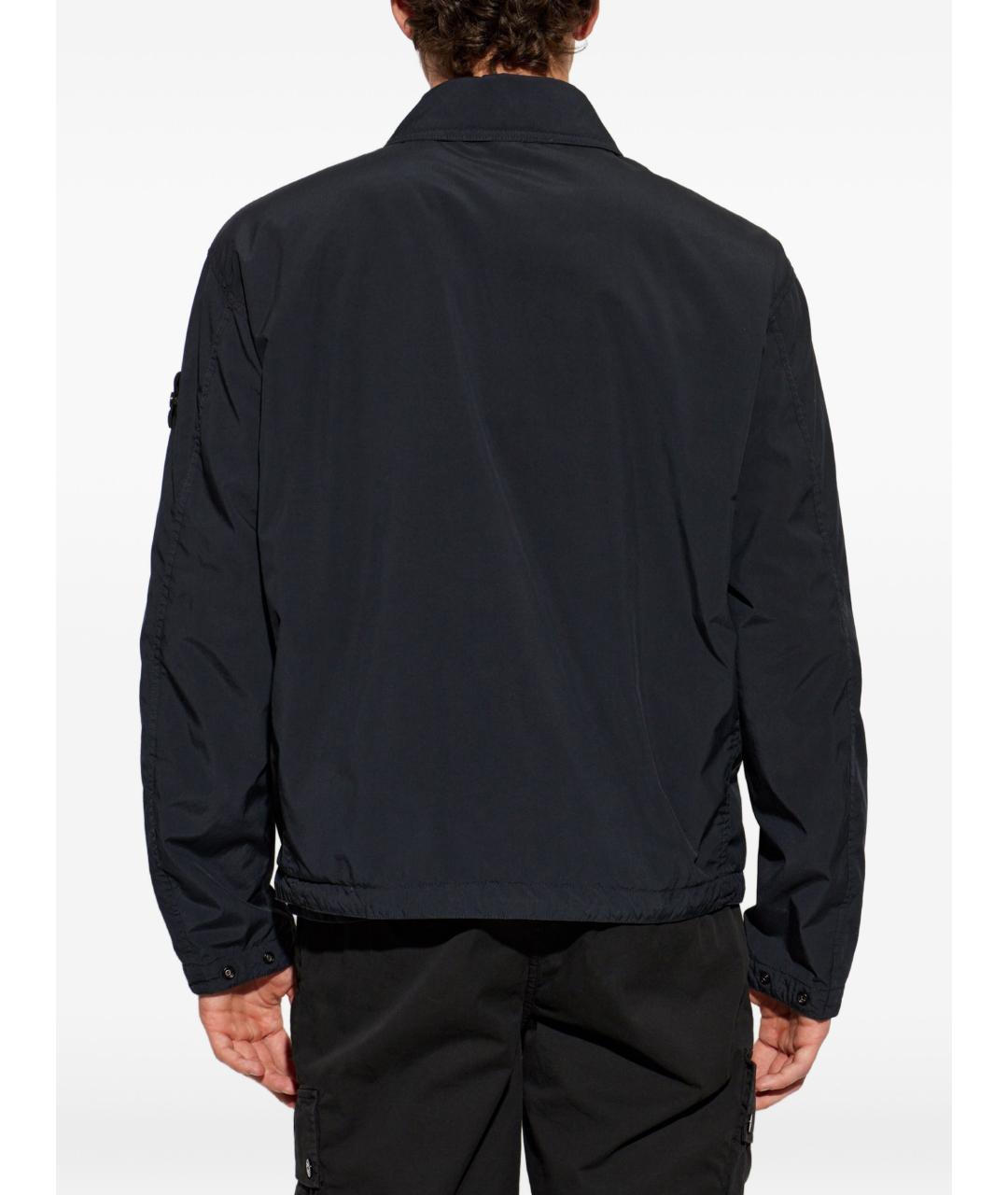 STONE ISLAND Темно-синяя полиэстеровая куртка, фото 2
