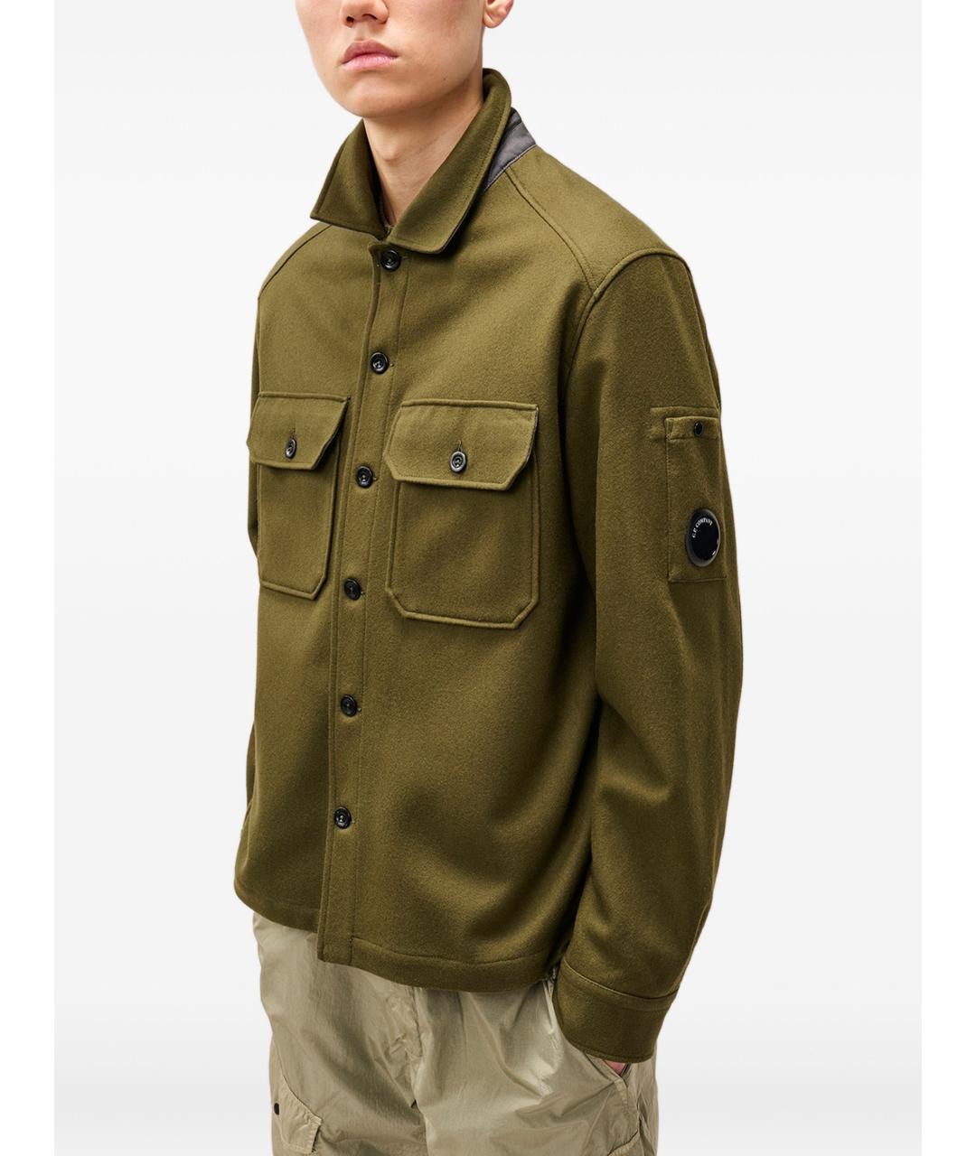 CP COMPANY Зеленая шерстяная куртка, фото 2