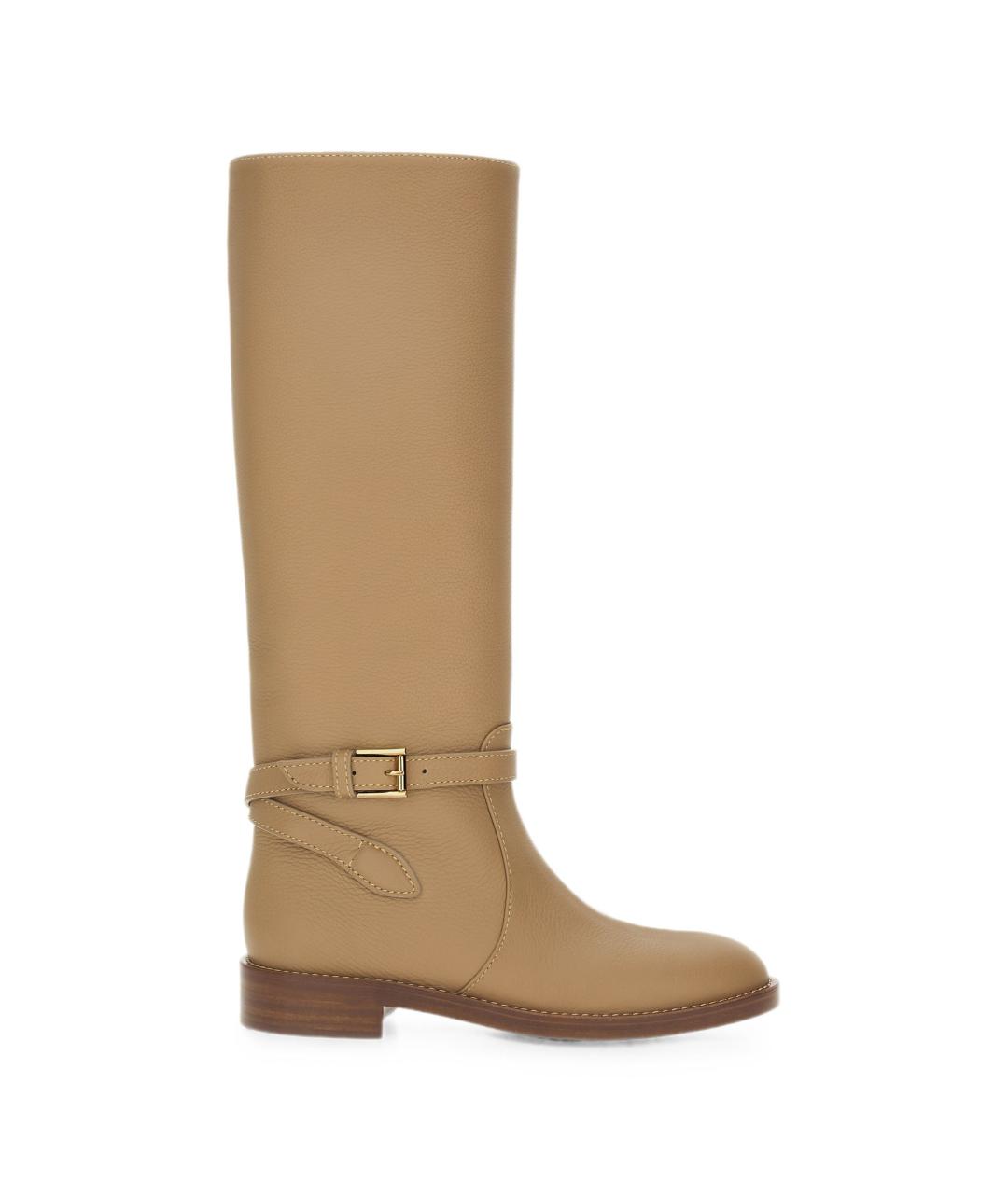 GIANVITO ROSSI Бежевые кожаные сапоги, фото 1