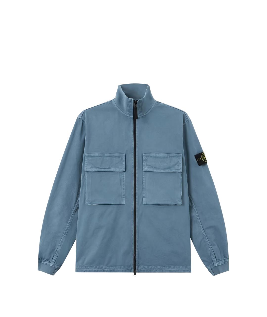 STONE ISLAND Синяя хлопковая кэжуал рубашка, фото 1