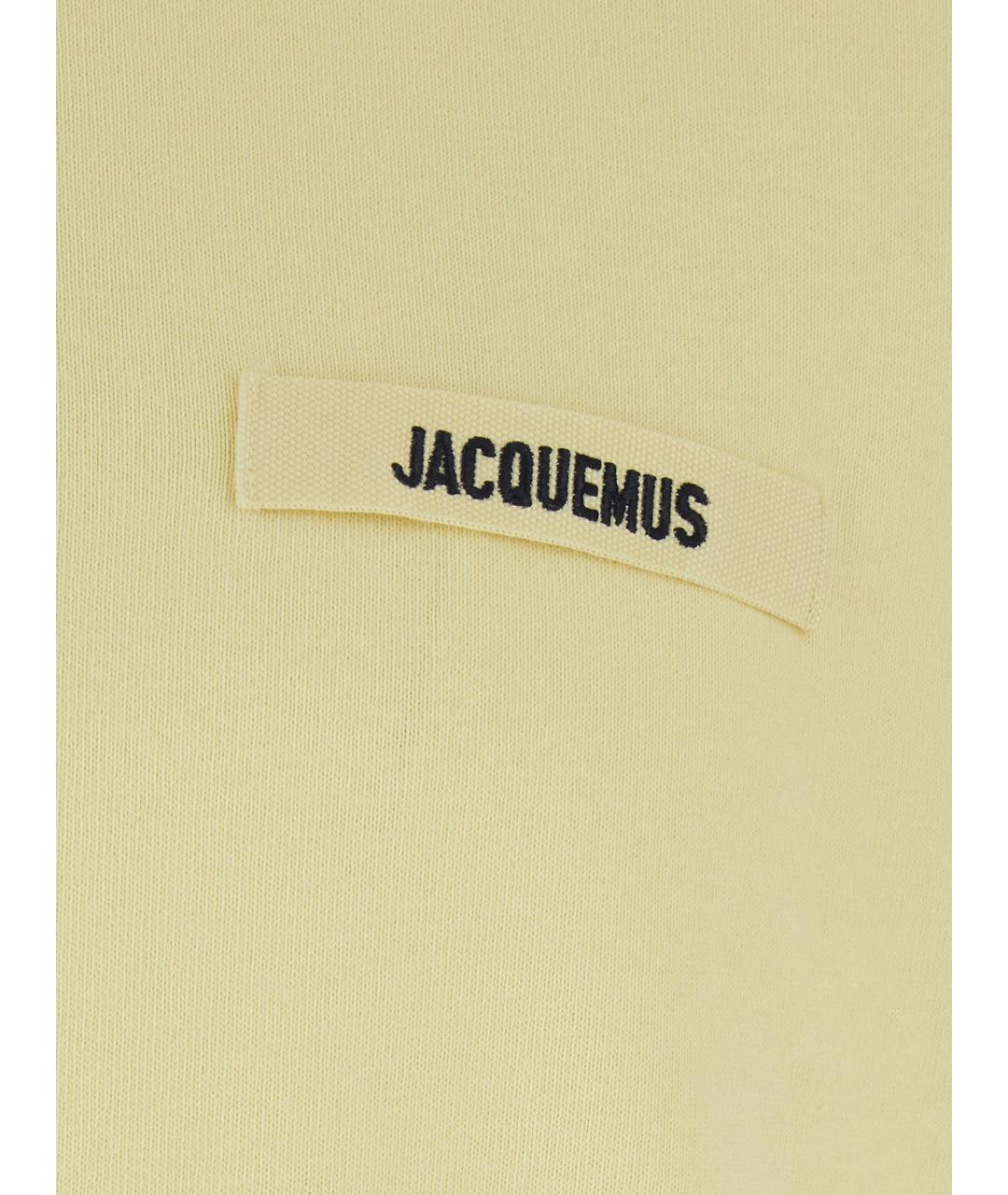 JACQUEMUS Желтая хлопковая футболка, фото 3