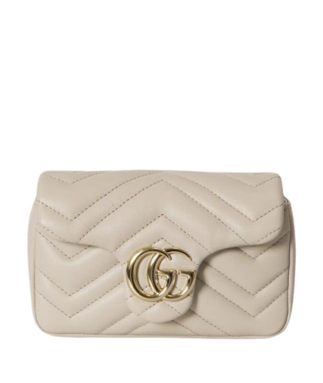 GUCCI Бежевая кожаная сумка через плечо, фото 1