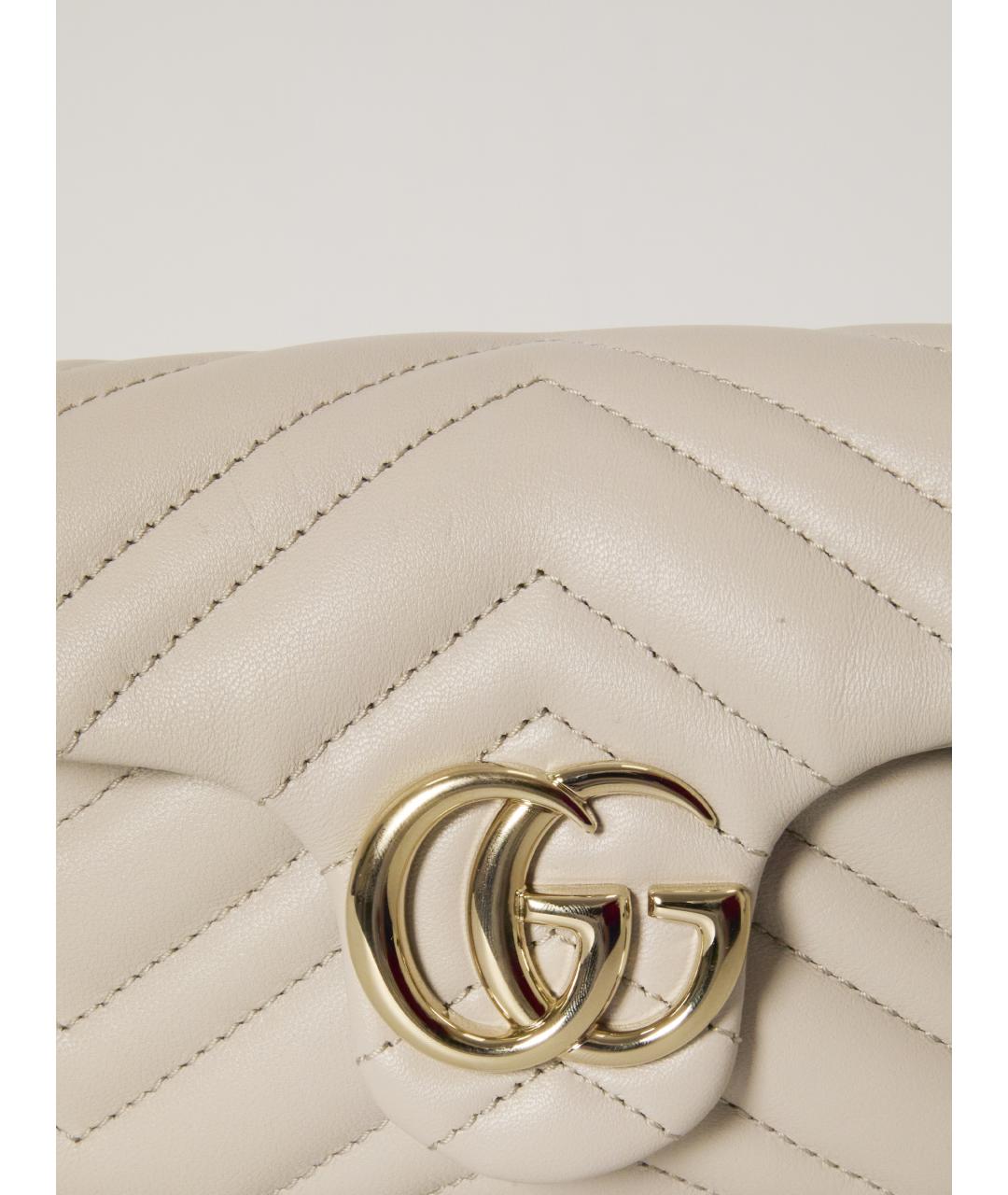 GUCCI Бежевая кожаная сумка через плечо, фото 4