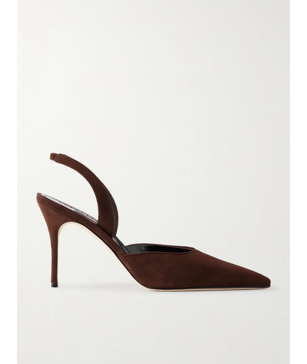 MANOLO BLAHNIK Коричневые замшевые туфли, фото 6