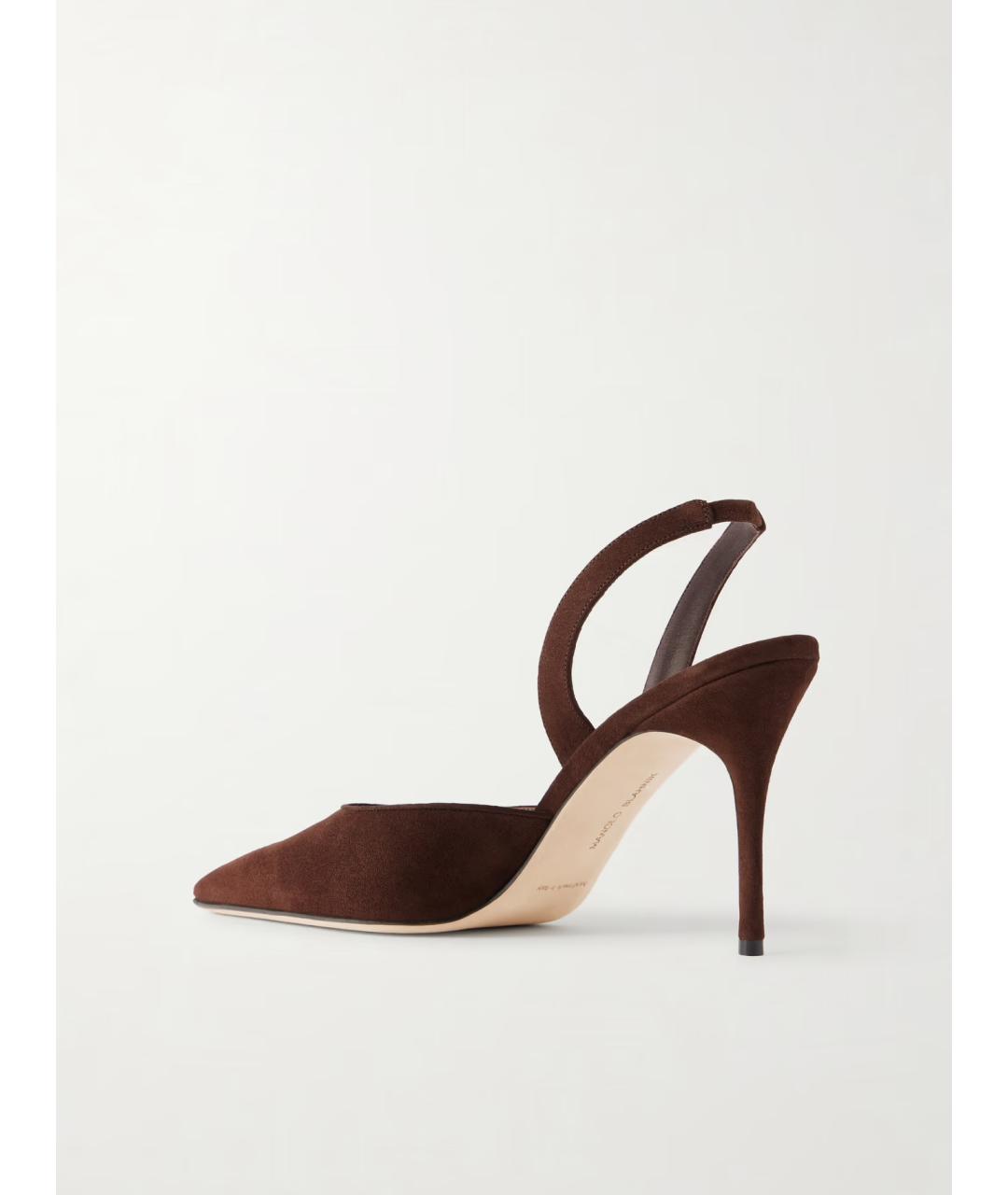 MANOLO BLAHNIK Коричневые замшевые туфли, фото 5