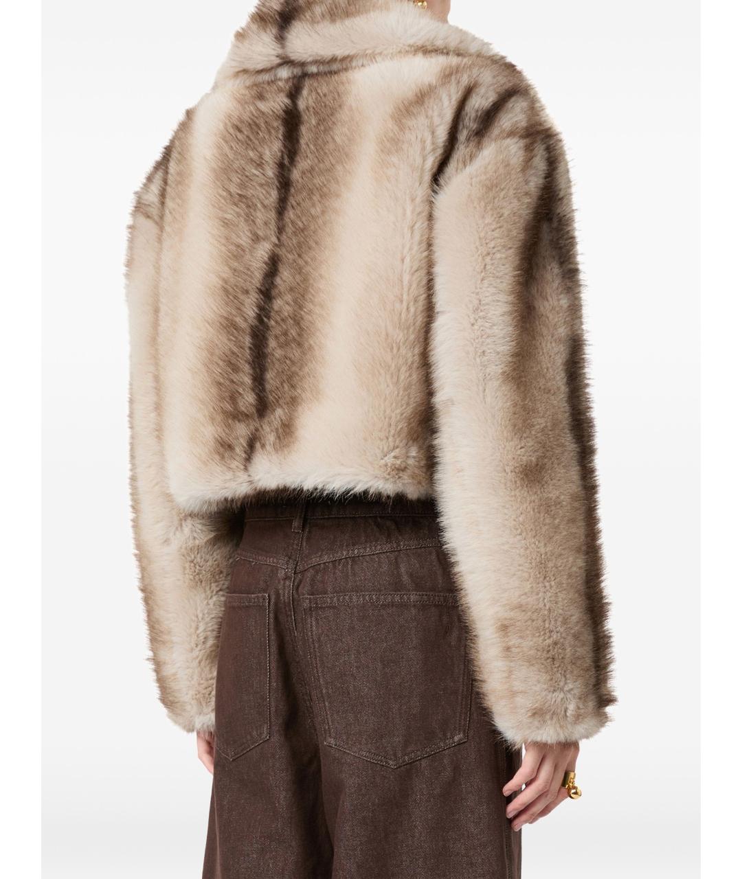 MAX MARA Бежевая полиэстеровая шуба, фото 3