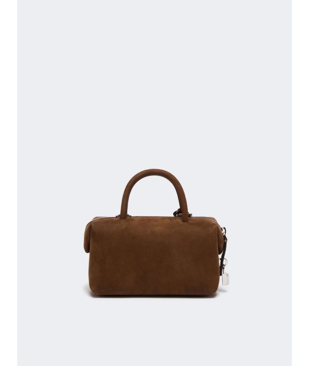 MAX MARA Коричневая замшевая сумка с короткими ручками, фото 2