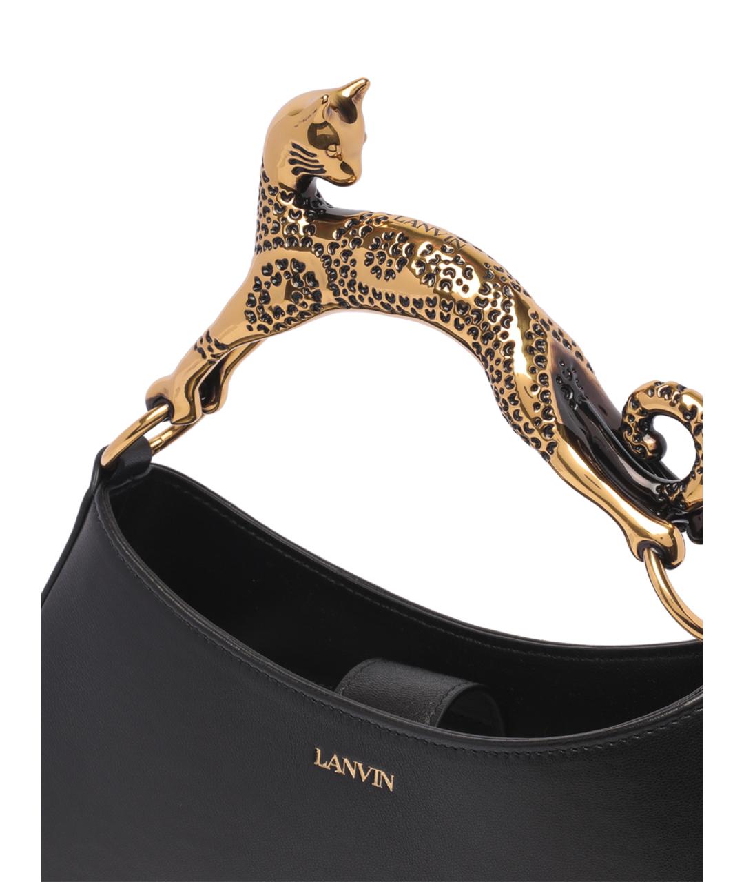 LANVIN Черная кожаная сумка через плечо, фото 4