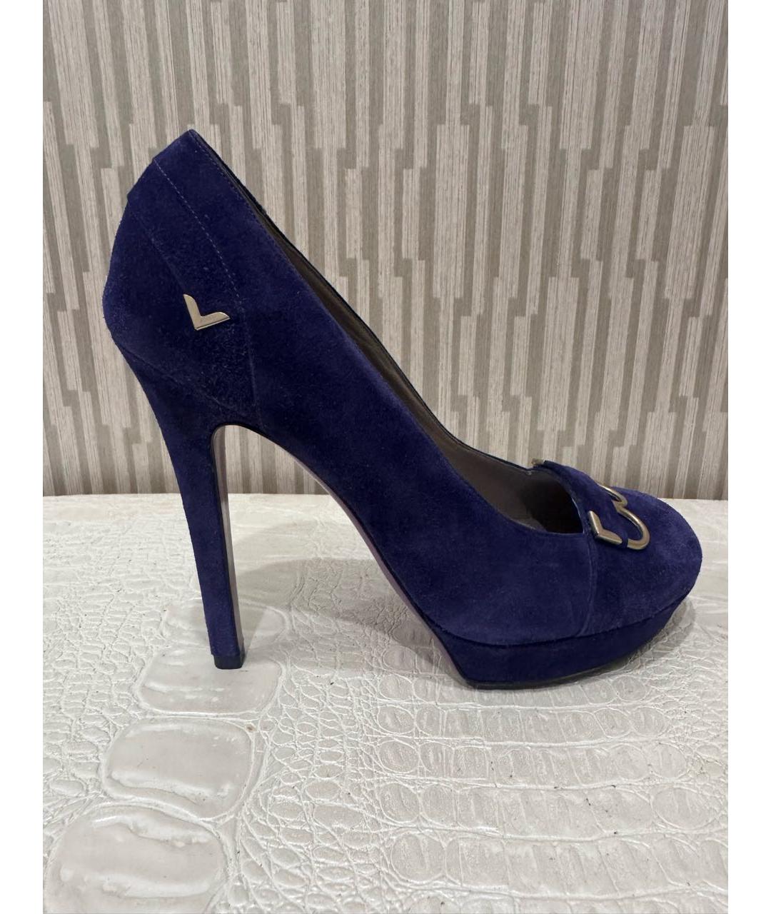 VERSACE Фиолетовые замшевые туфли, фото 9