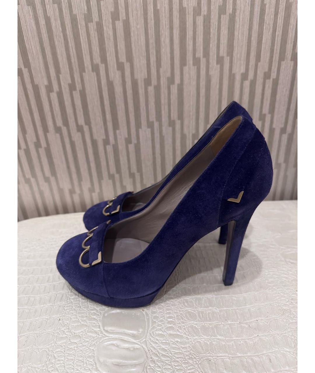 VERSACE Фиолетовые замшевые туфли, фото 7