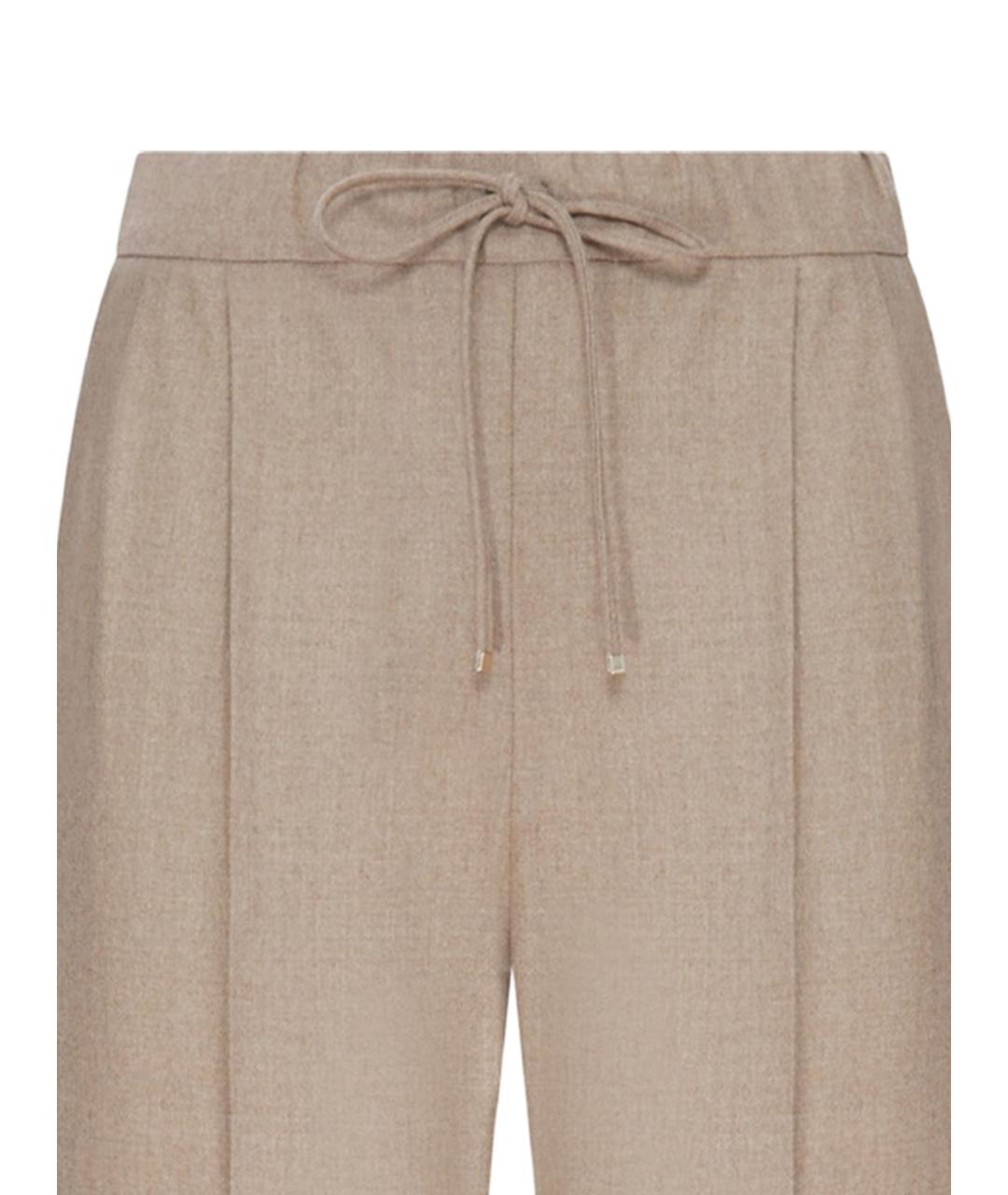 MAX MARA Бежевые кашемировые прямые брюки, фото 2
