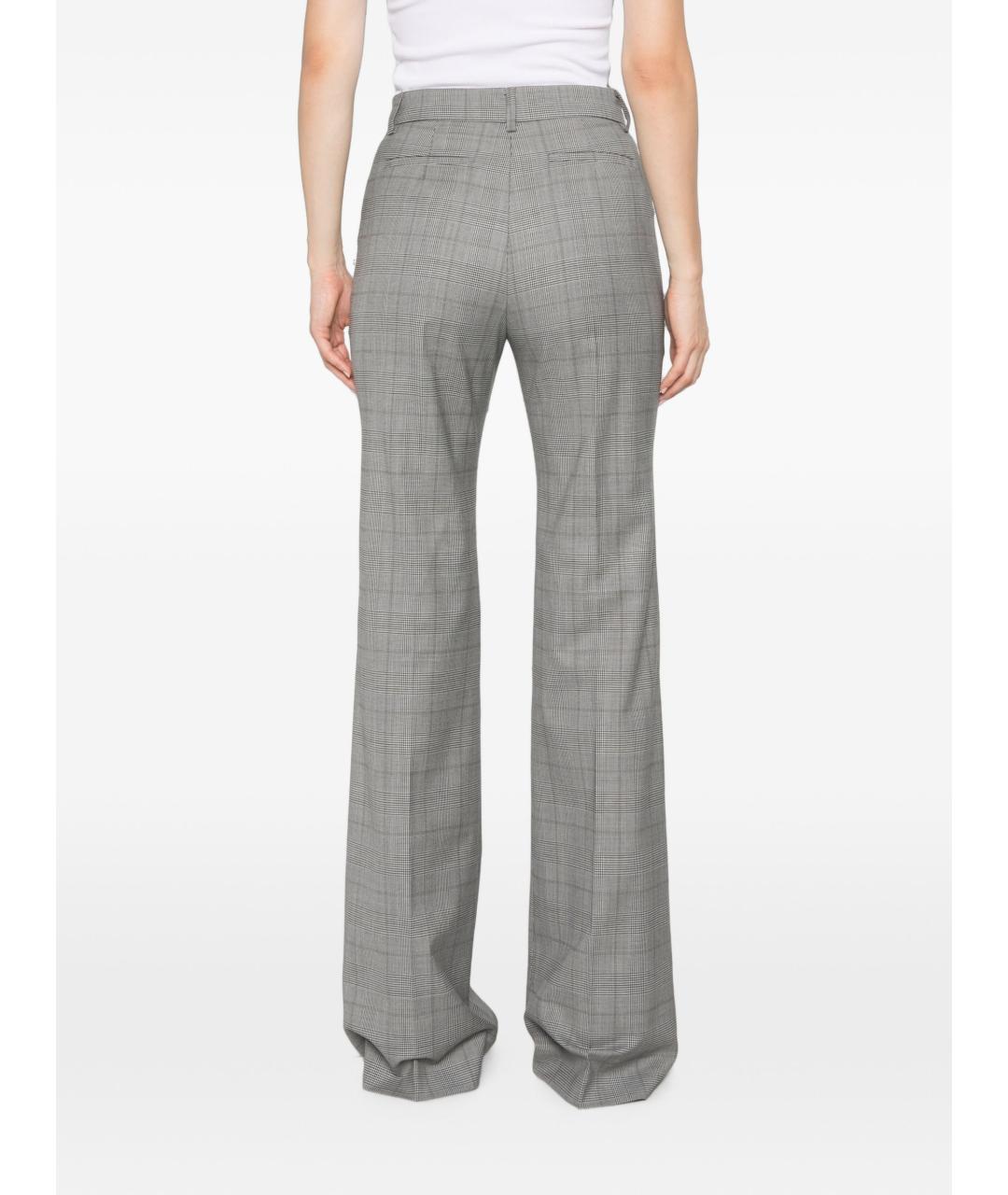 MAX MARA Серые шерстяные прямые брюки, фото 4