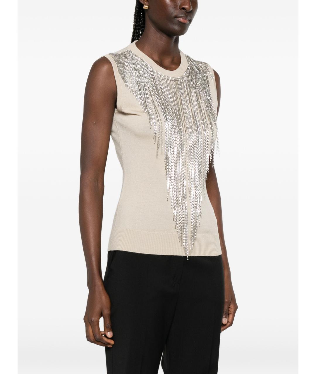MAX MARA Бежевая шерстяная майка, фото 3