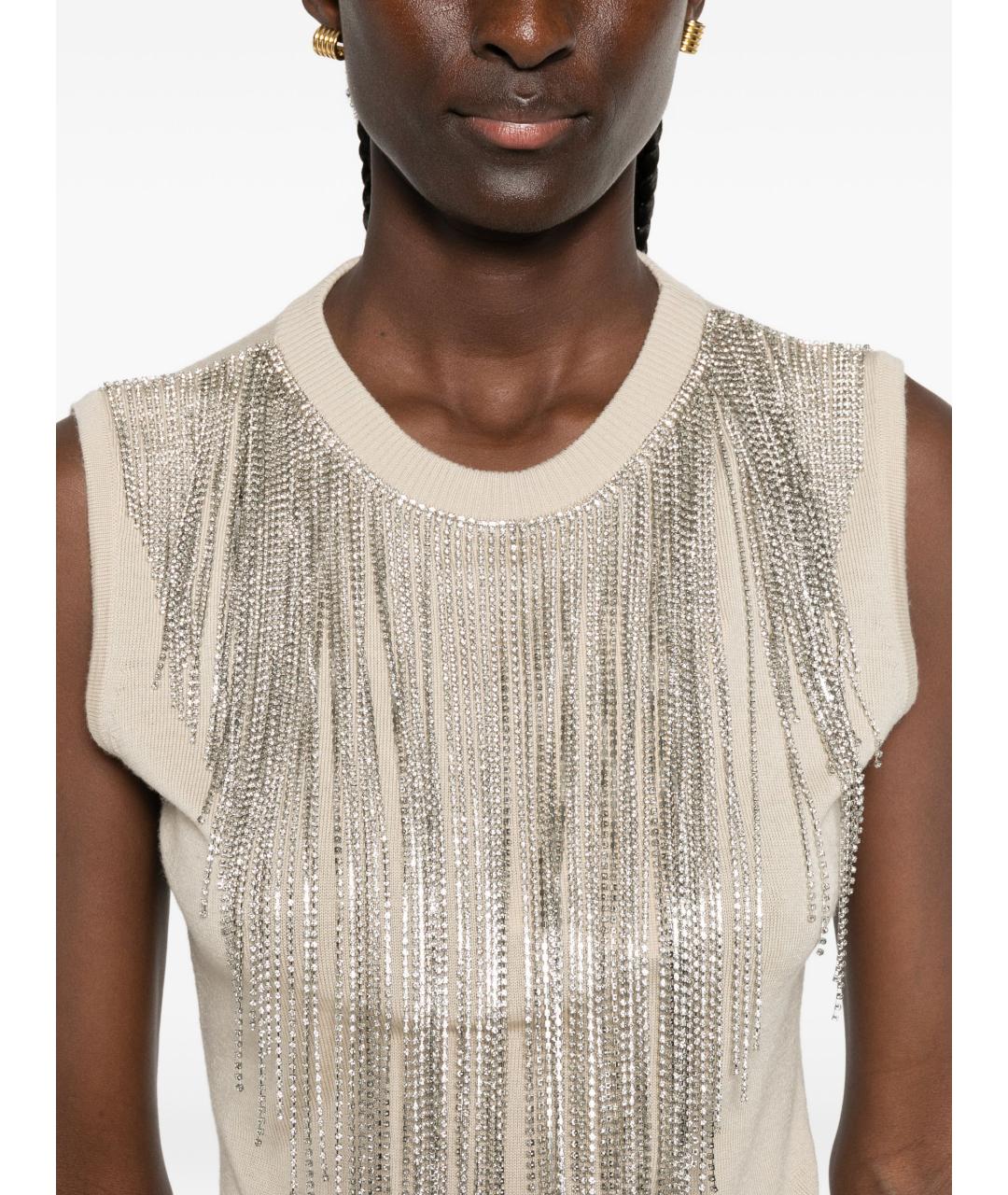 MAX MARA Бежевая шерстяная майка, фото 2