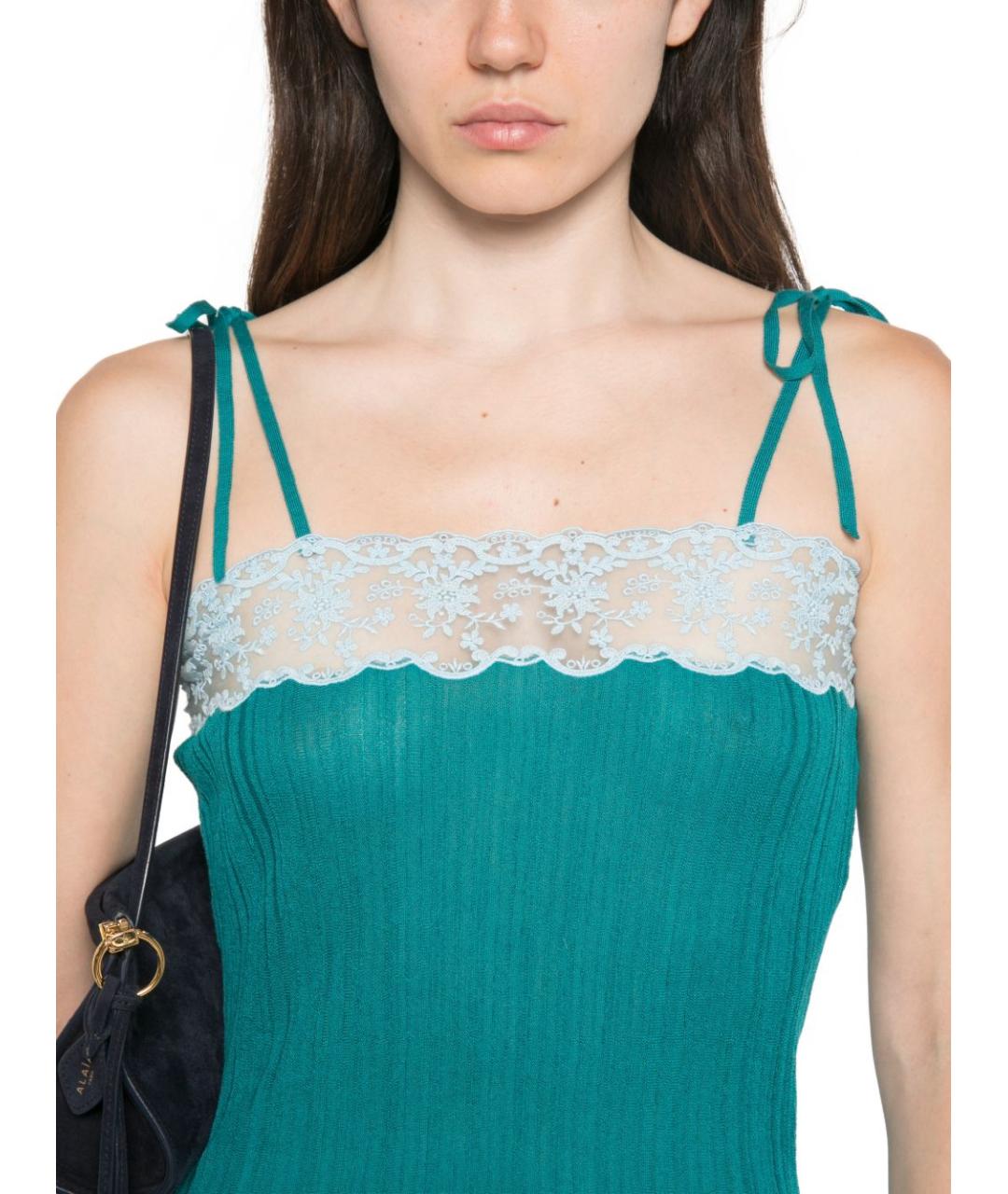CHLOE Синее шерстяное повседневное платье, фото 2