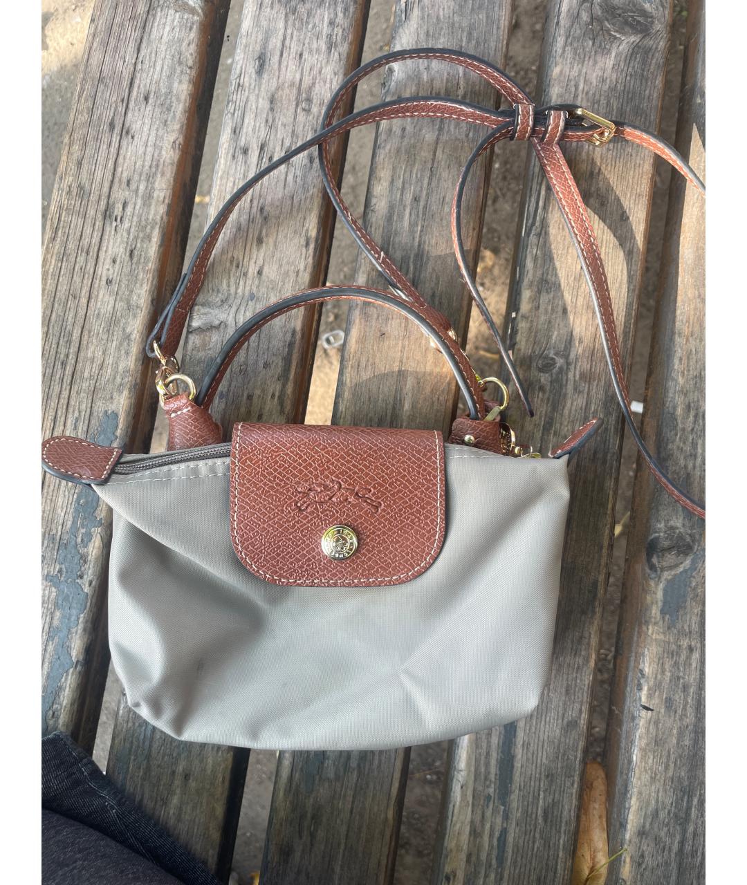 LONGCHAMP Бежевая нейлоновая сумка через плечо, фото 5