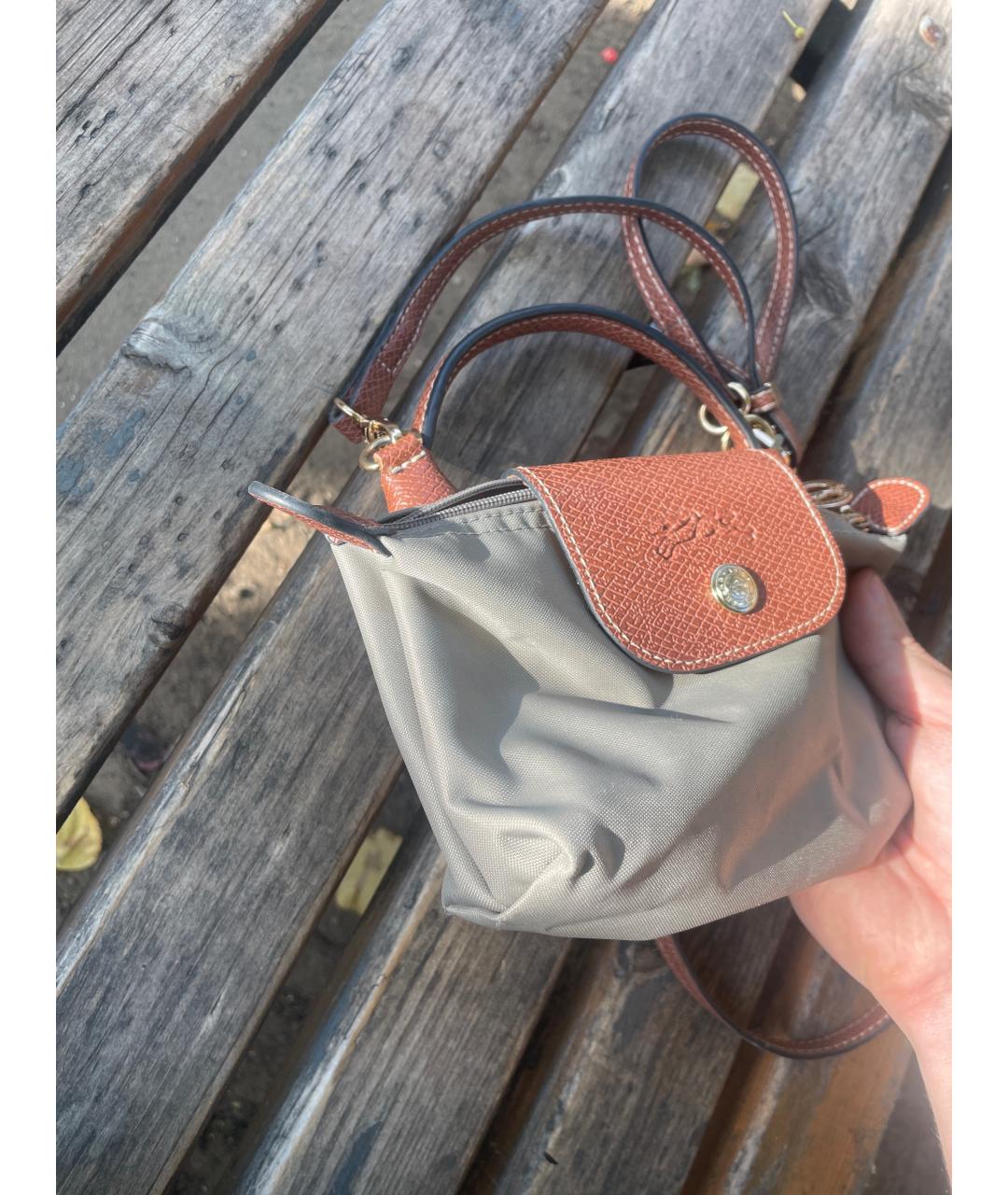 LONGCHAMP Бежевая нейлоновая сумка через плечо, фото 2