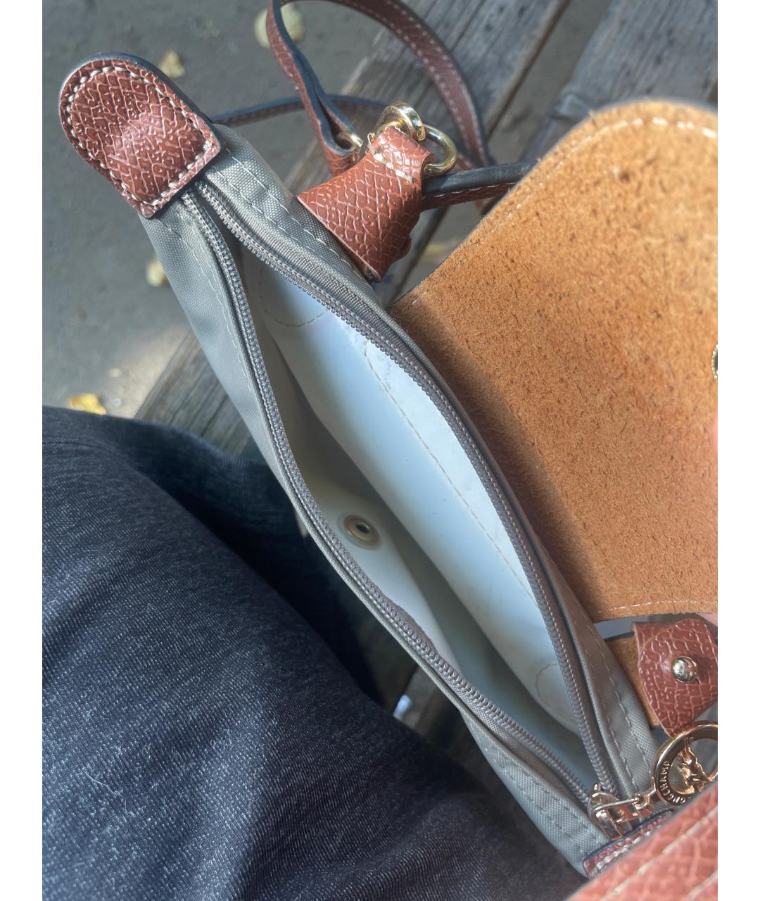 LONGCHAMP Бежевая нейлоновая сумка через плечо, фото 4