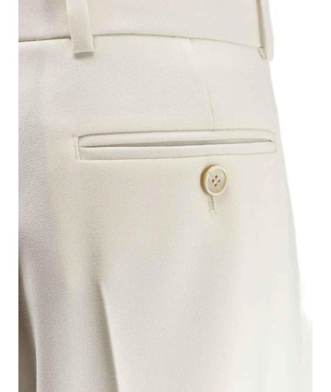 GIVENCHY Белые шерстяные прямые брюки, фото 3