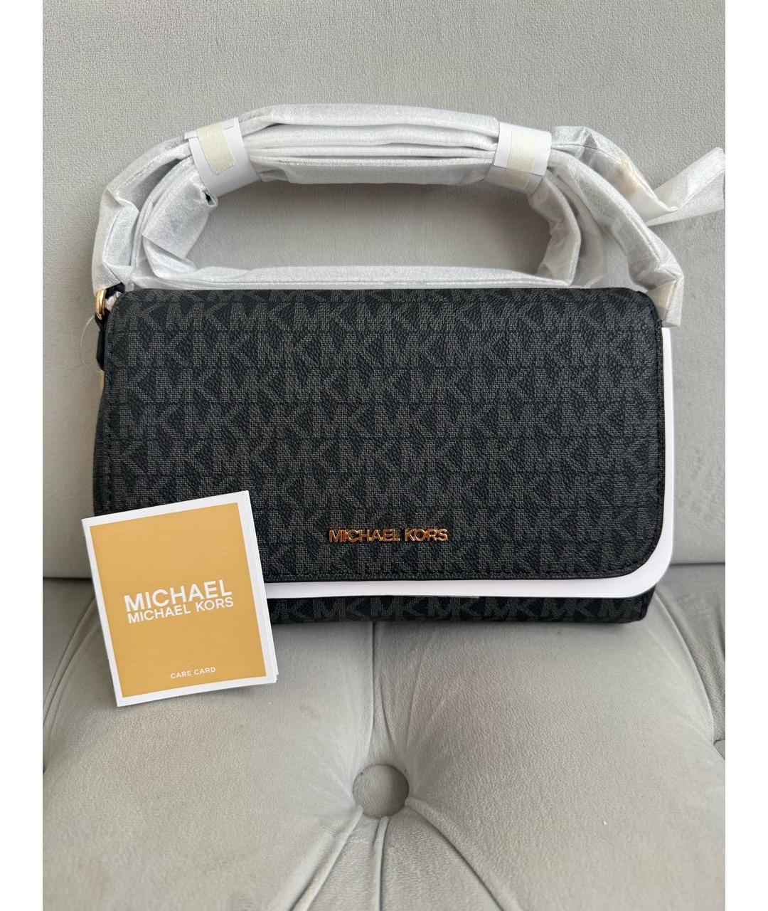 MICHAEL KORS Черная сумка через плечо из канвы, фото 7