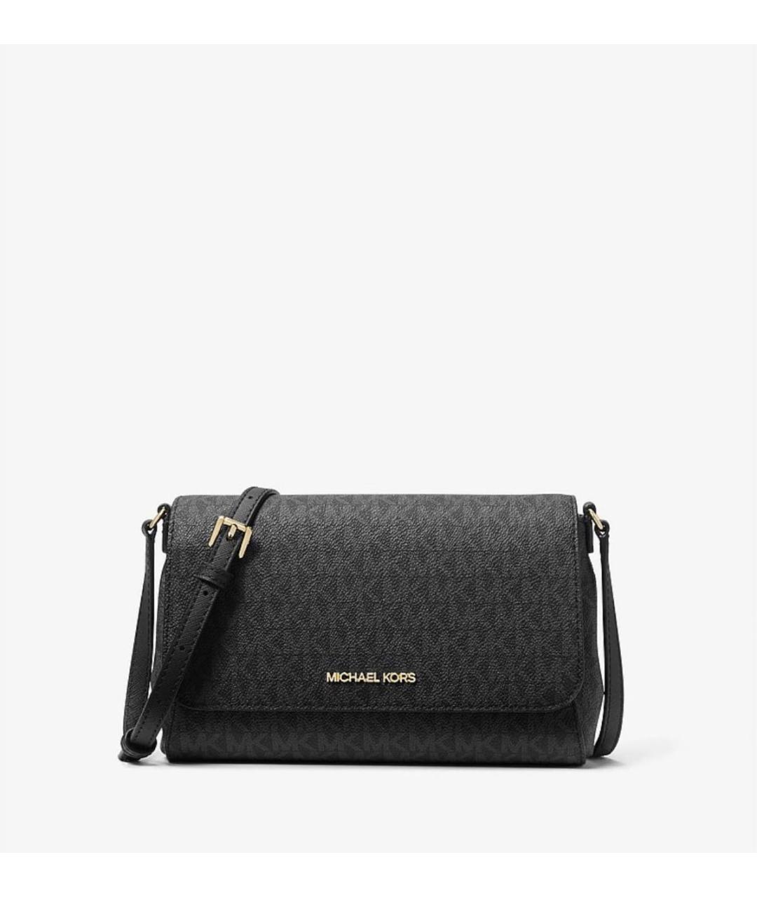 MICHAEL KORS Черная сумка через плечо из канвы, фото 9