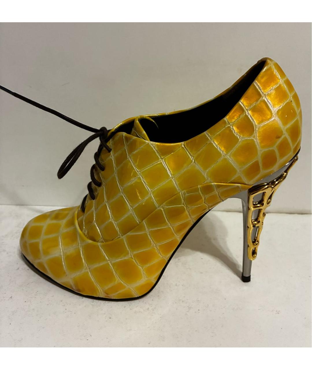 GIUSEPPE ZANOTTI DESIGN Желтые кожаные ботильоны, фото 5