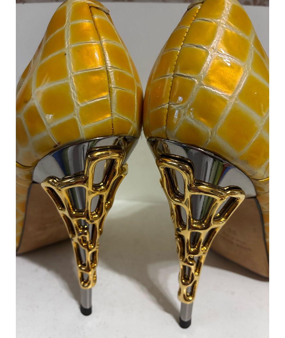 GIUSEPPE ZANOTTI DESIGN Желтые кожаные ботильоны, фото 4