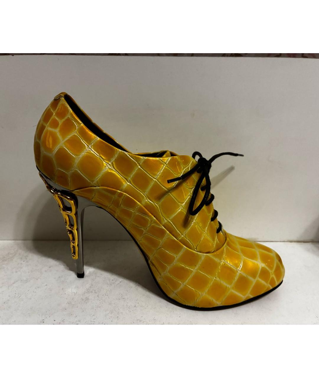 GIUSEPPE ZANOTTI DESIGN Желтые кожаные ботильоны, фото 8