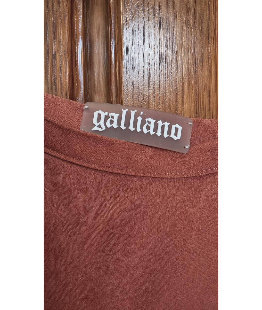 JOHN GALLIANO Коралловая шелковая юбка миди, фото 4