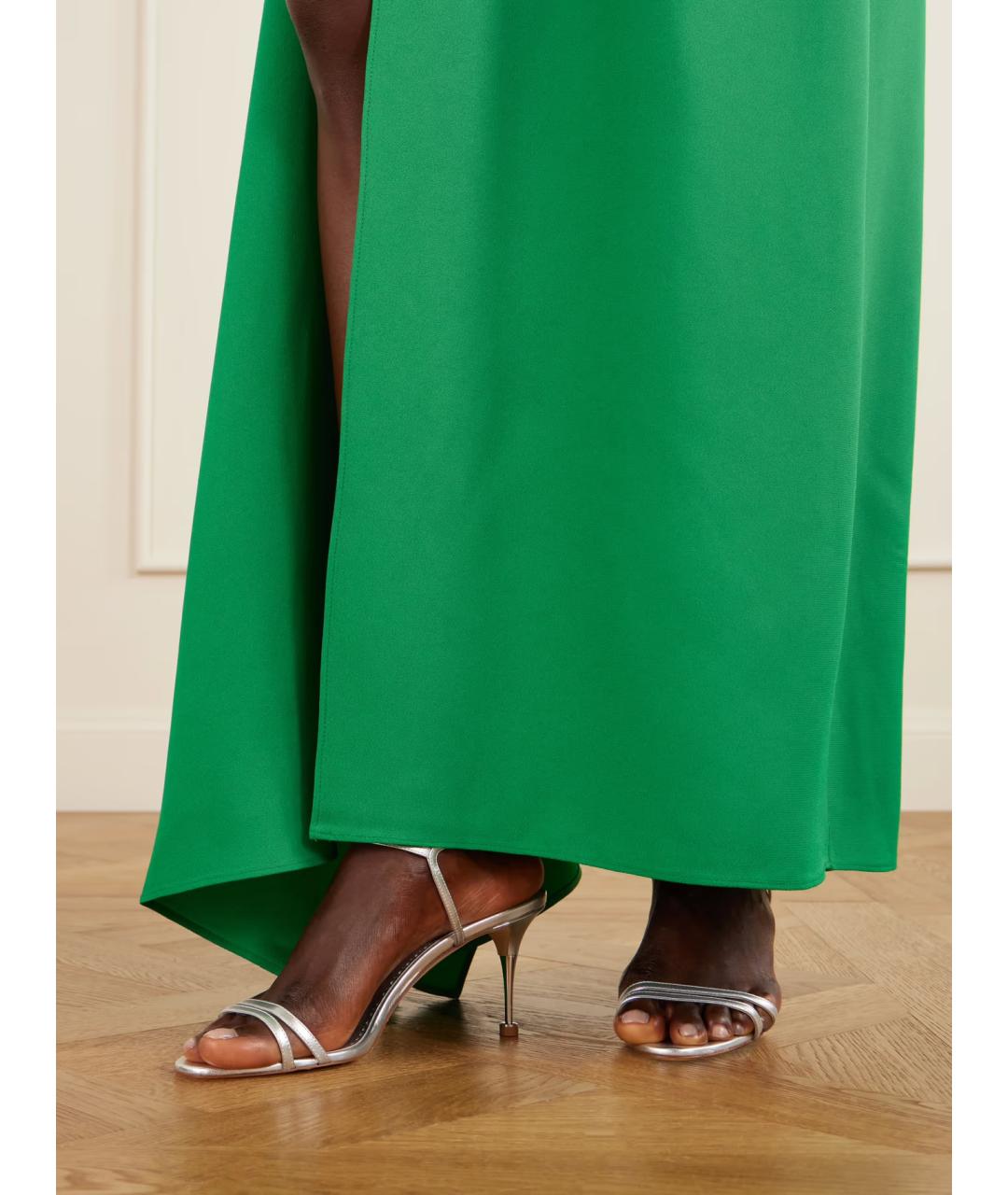 MANOLO BLAHNIK Серебряные кожаные босоножки, фото 2