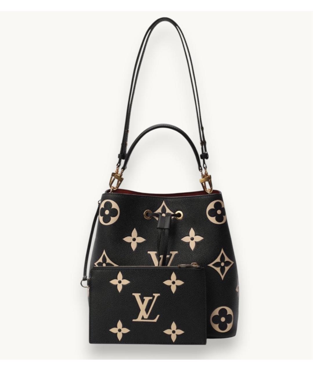 LOUIS VUITTON Черная кожаная сумка через плечо, фото 4