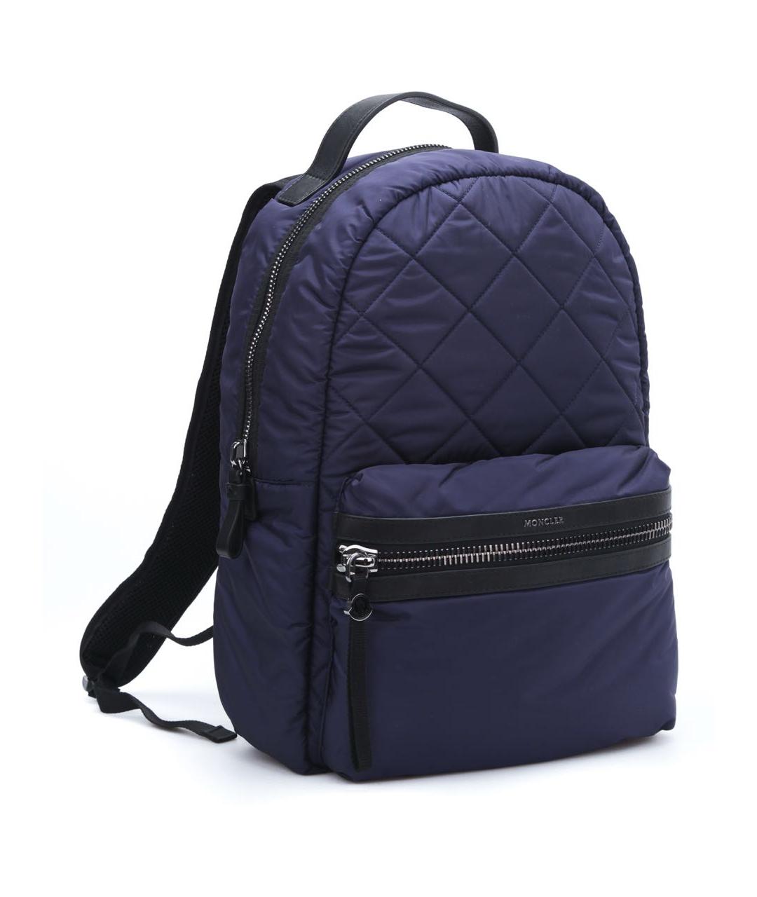 MONCLER Темно-синий нейлоновый рюкзак, фото 5