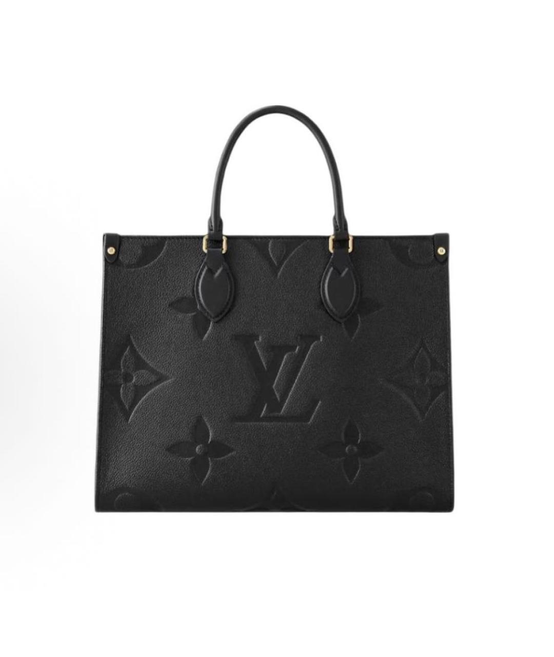 LOUIS VUITTON Черная кожаная сумка с короткими ручками, фото 1