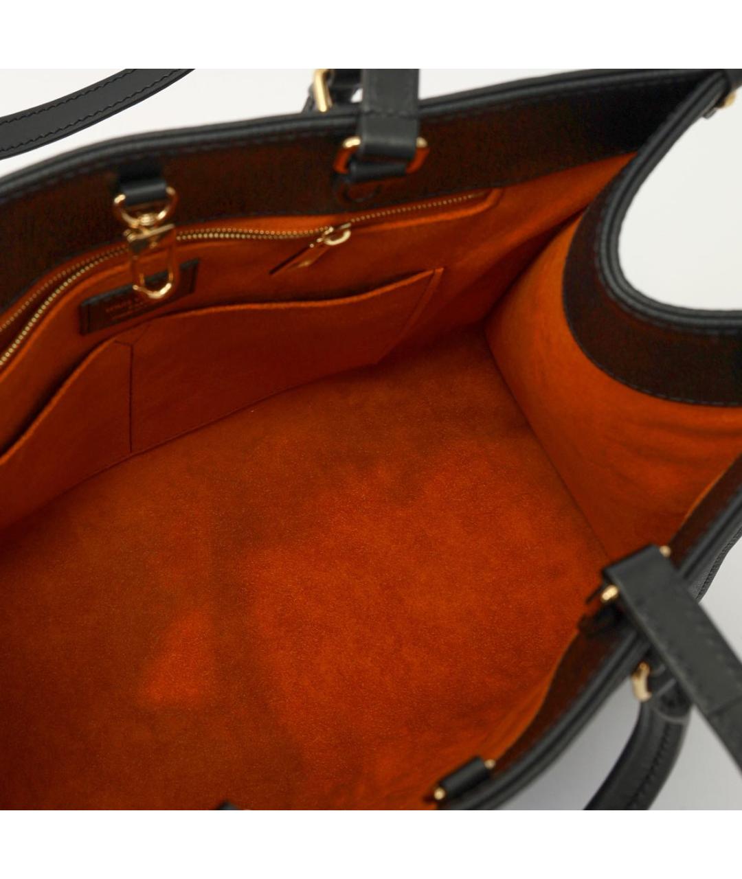 LOUIS VUITTON Черная кожаная сумка с короткими ручками, фото 4