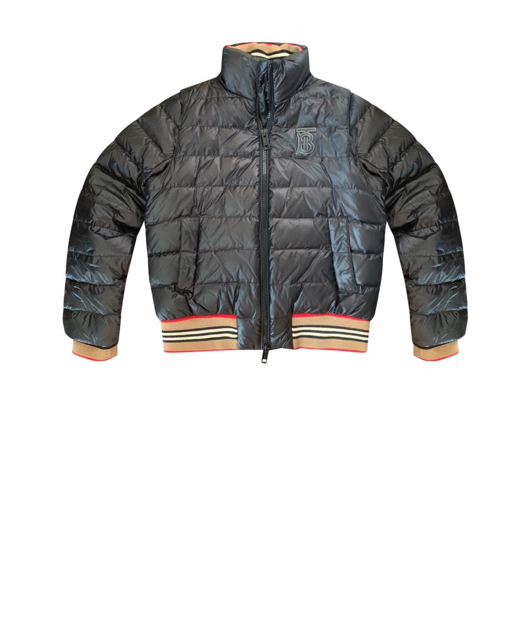 BURBERRY Черная полиэстеровая куртка, фото 1