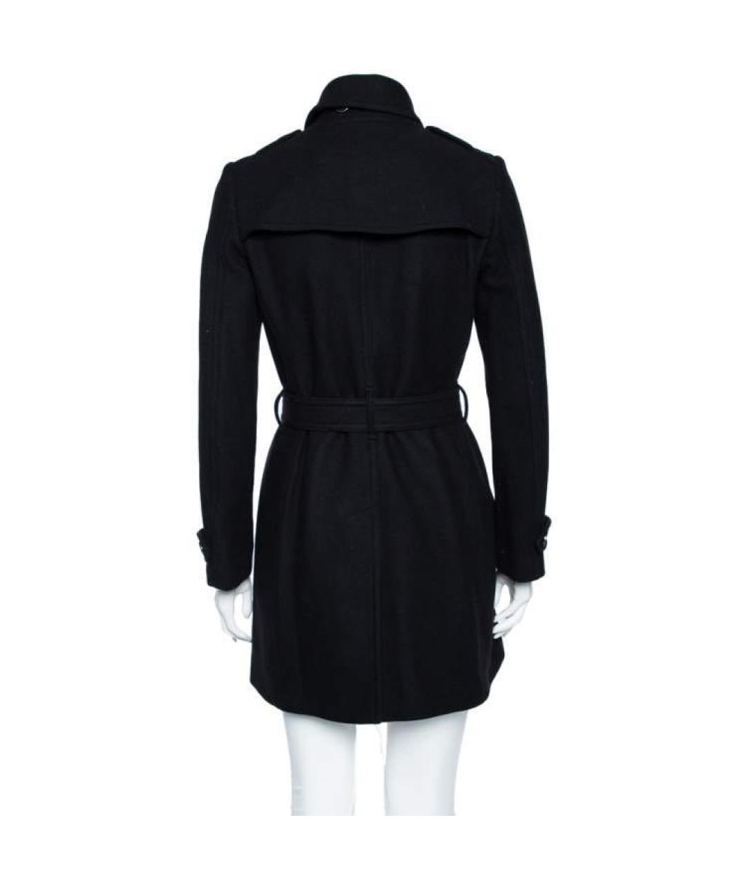 BURBERRY Черное шерстяное пальто, фото 2