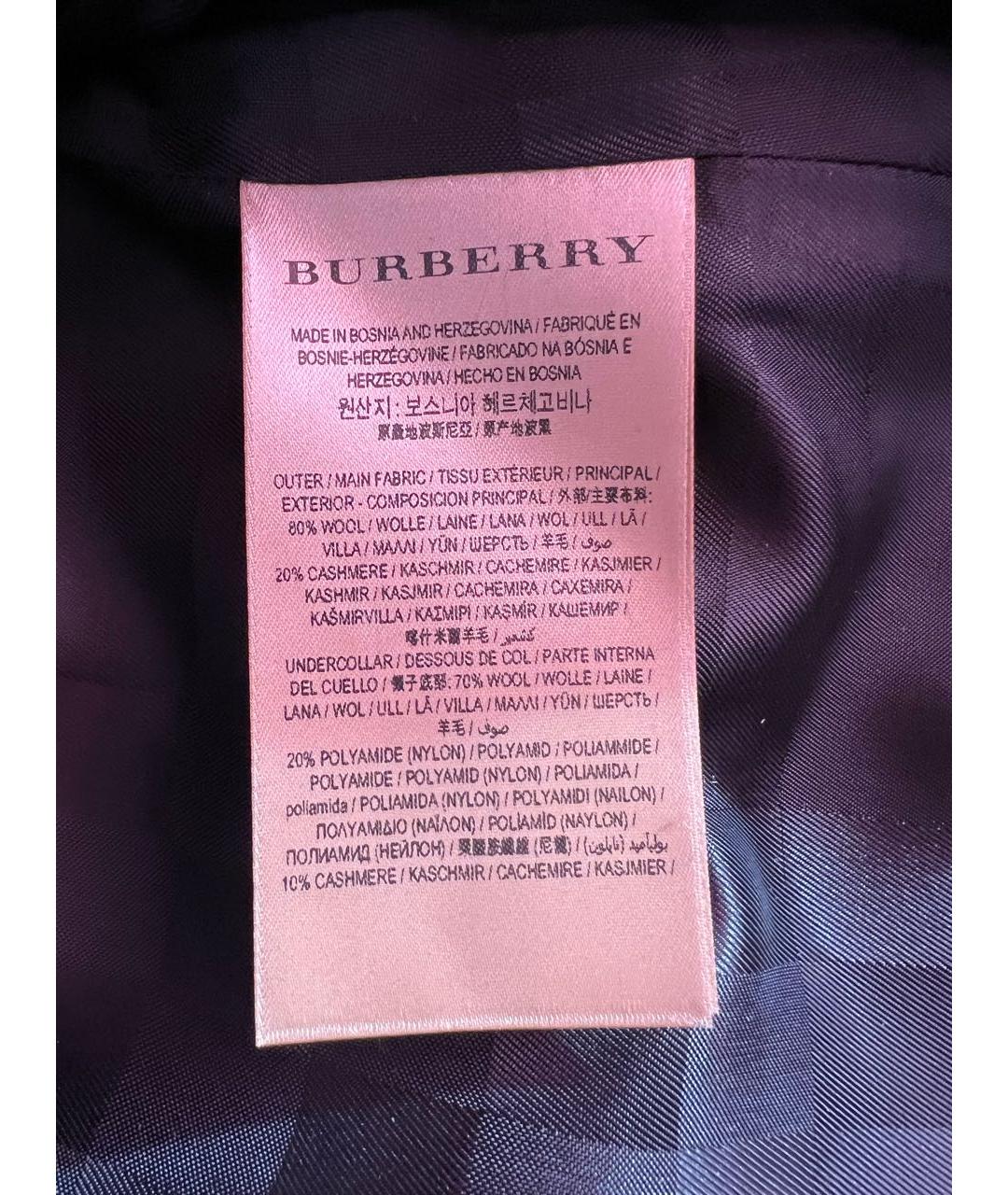 BURBERRY Черное шерстяное пальто, фото 7