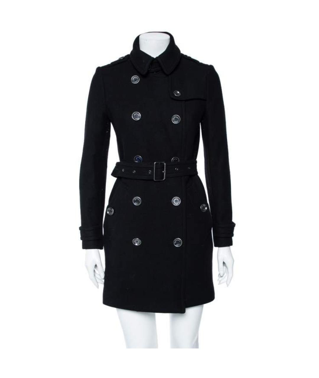 BURBERRY Черное шерстяное пальто, фото 9