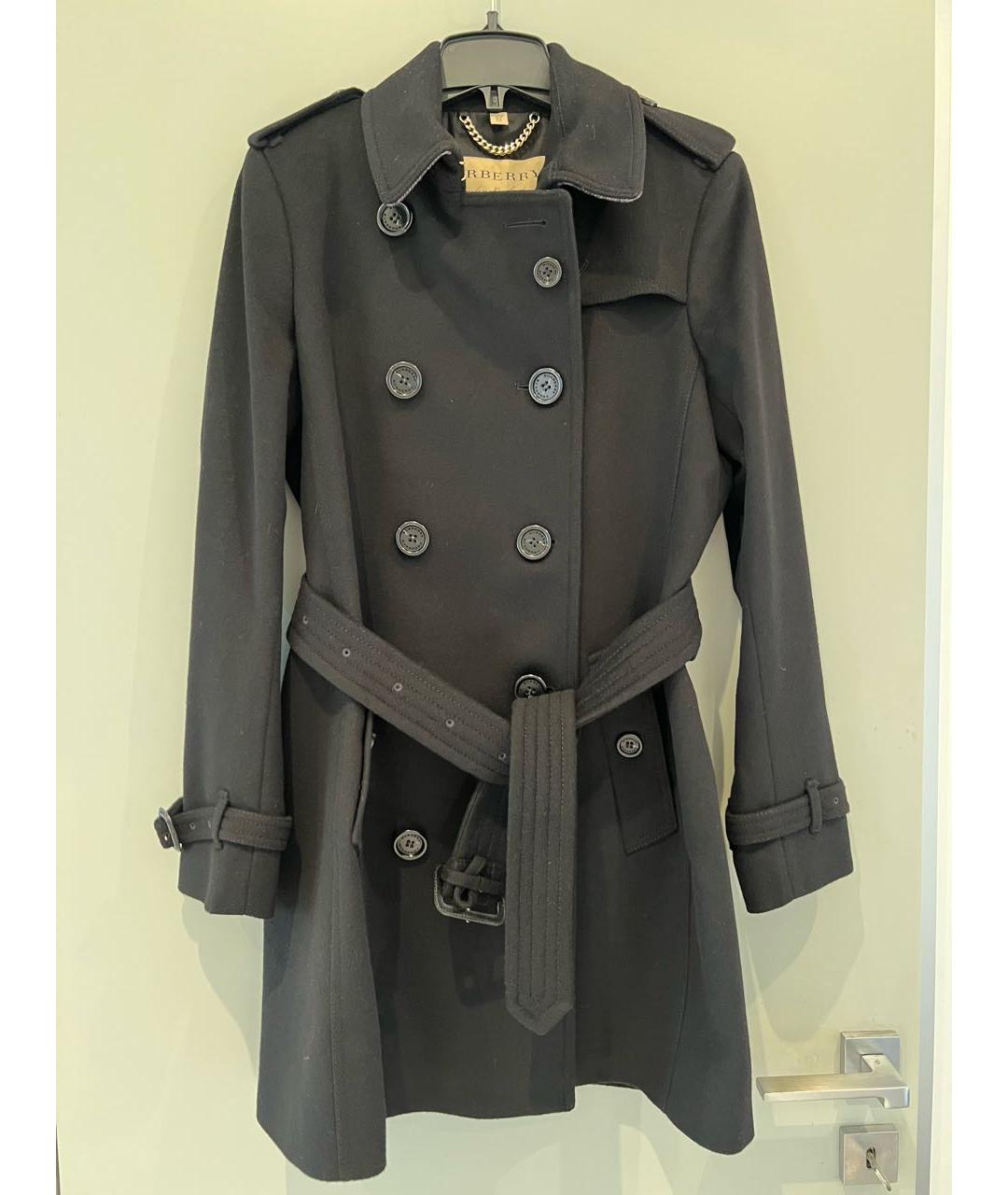 BURBERRY Черное шерстяное пальто, фото 3