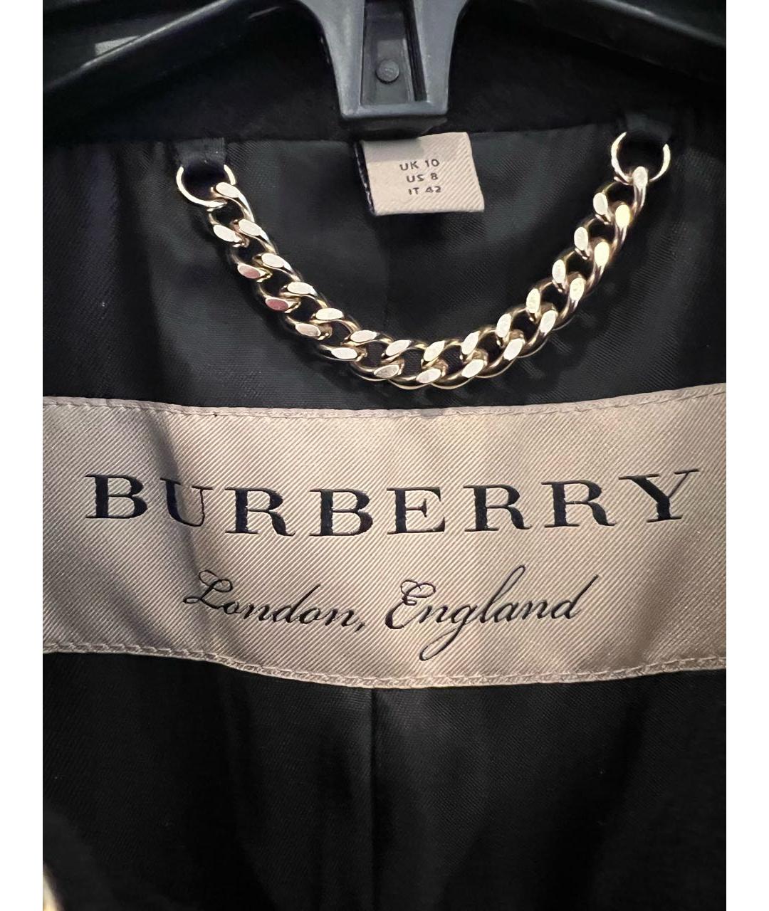 BURBERRY Черное шерстяное пальто, фото 5